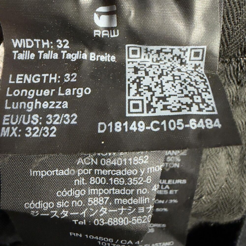 G-Star RAW Flight Cargo 3D Skinny Pants Mens 32x32(28) Black Stretch Street - Picture 5 of 16